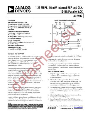 AD7492ARUZ-REEL7 datasheet  